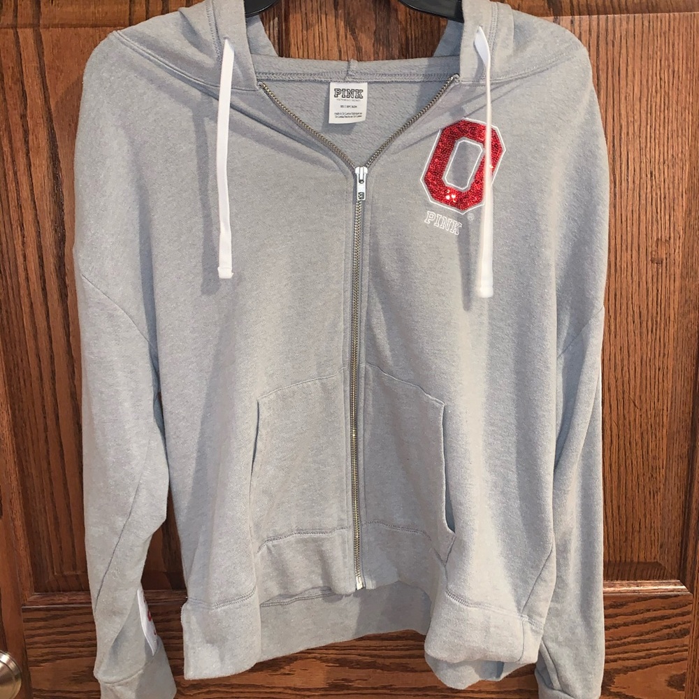 pink ohio state zip up